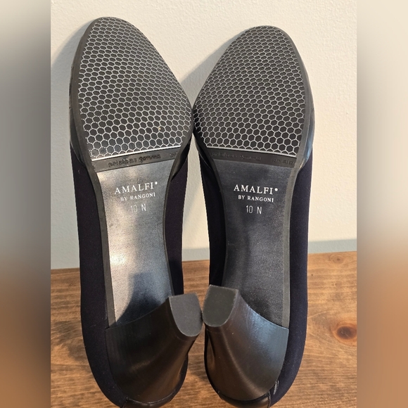 NWOT Amalfi By Rangoni Firenze Black Leather Heels Women's Size 10N - Picture 10 of 12